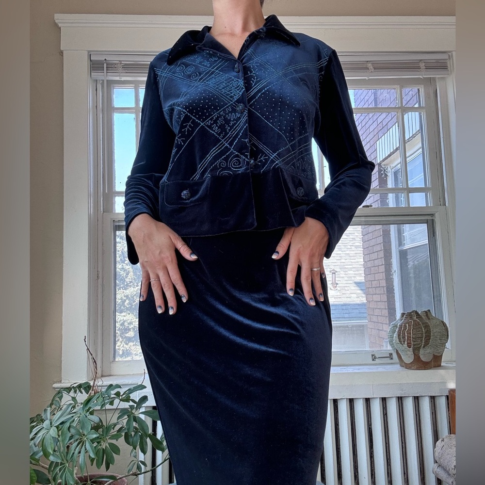 Velvet two piece holiday set